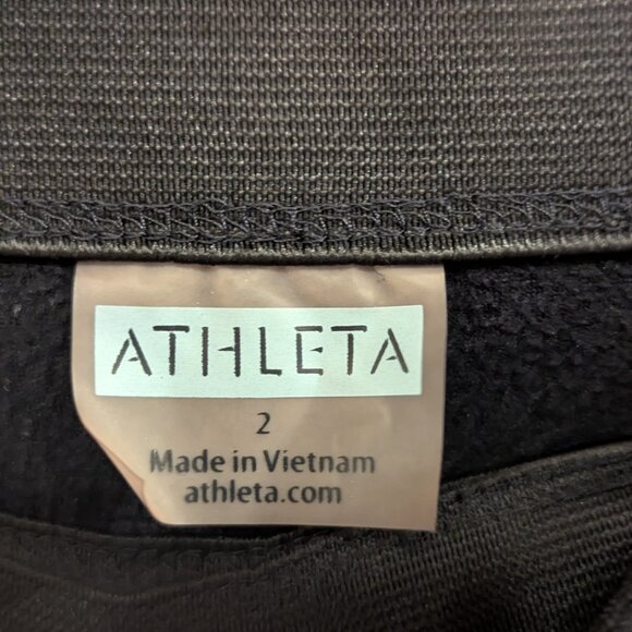 Athleta Stretch Skirt Elastic Waist Side Zipper 2 Front Pockets Black-Size 2 - Picture 4 of 5